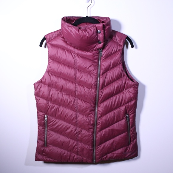 maroon down vest